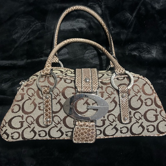 Guess Tan and Brown Logo Shoulder Bag - Picture 2 of 2